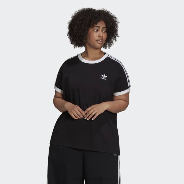 Adidas tricou negru adicolor classics cu 3 dungi (plus mărime) adidas femei negru 2JBN10047