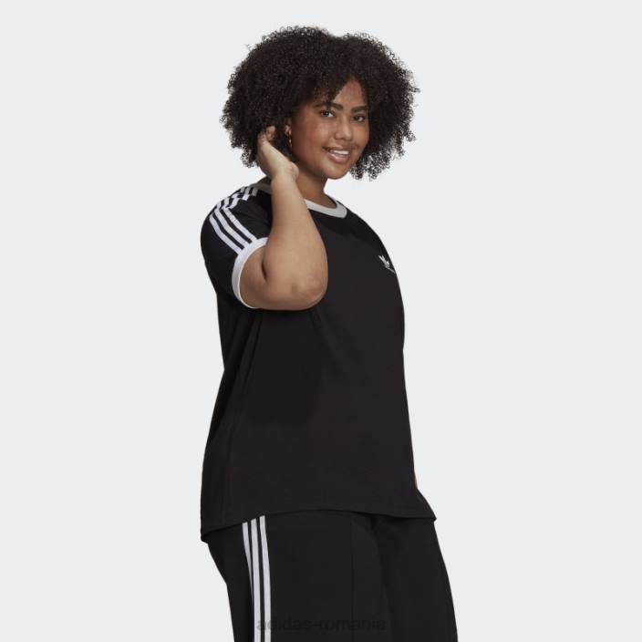 Adidas tricou negru adicolor classics cu 3 dungi (plus mărime) adidas femei negru 2JBN10047