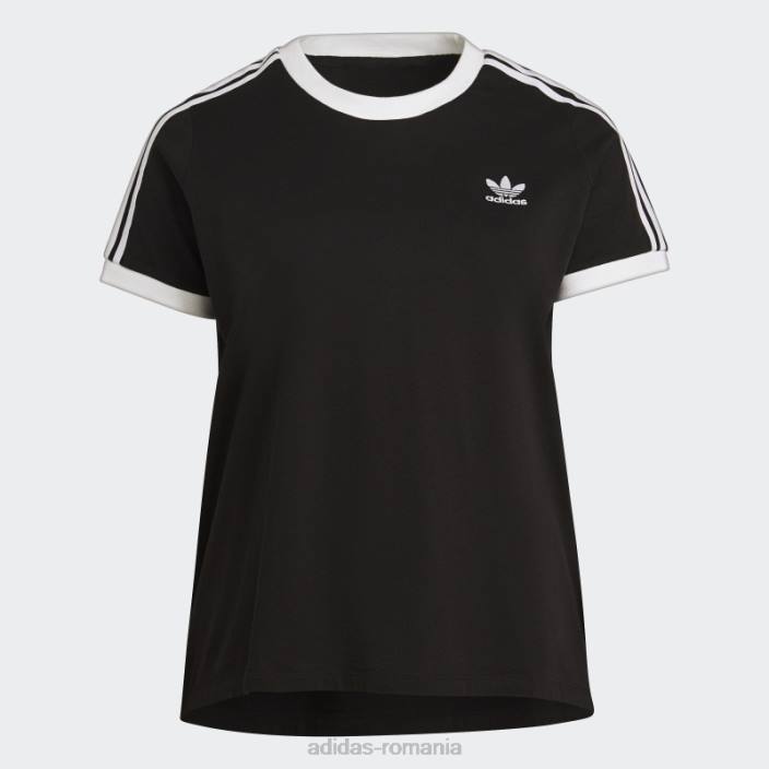 Adidas tricou negru adicolor classics cu 3 dungi (plus mărime) adidas femei negru 2JBN10047