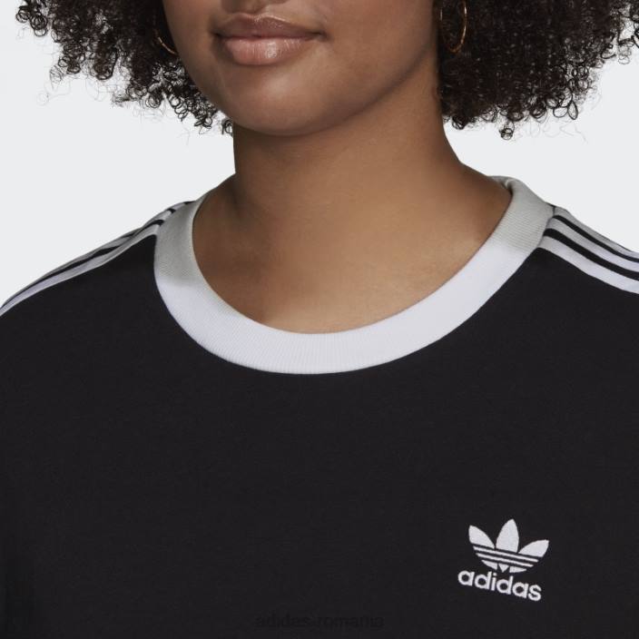 Adidas tricou negru adicolor classics cu 3 dungi (plus mărime) adidas femei negru 2JBN10047