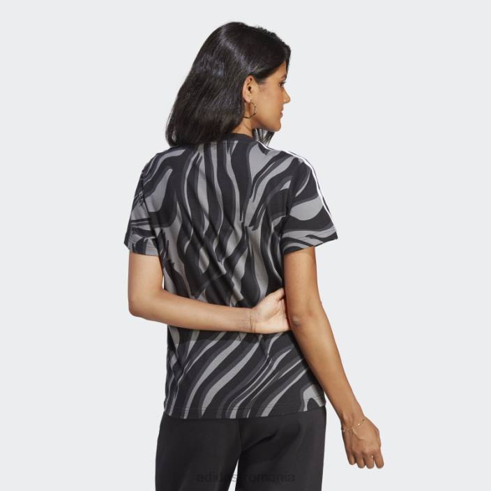 Adidas tricou negru cu imprimeu animal abstract femei negru 2JBN9053