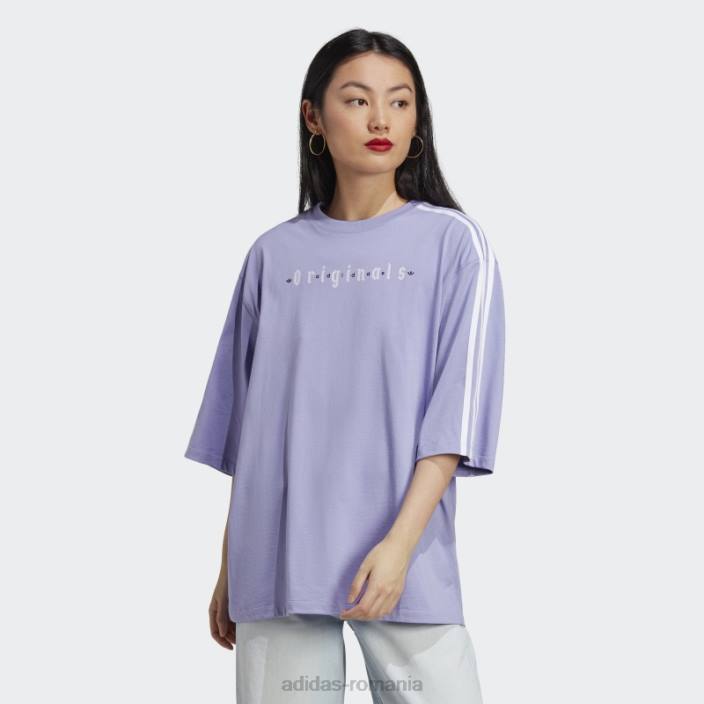 Adidas tricou supradimensionat violet deschis adidas femei violet deschis 2JBN16473