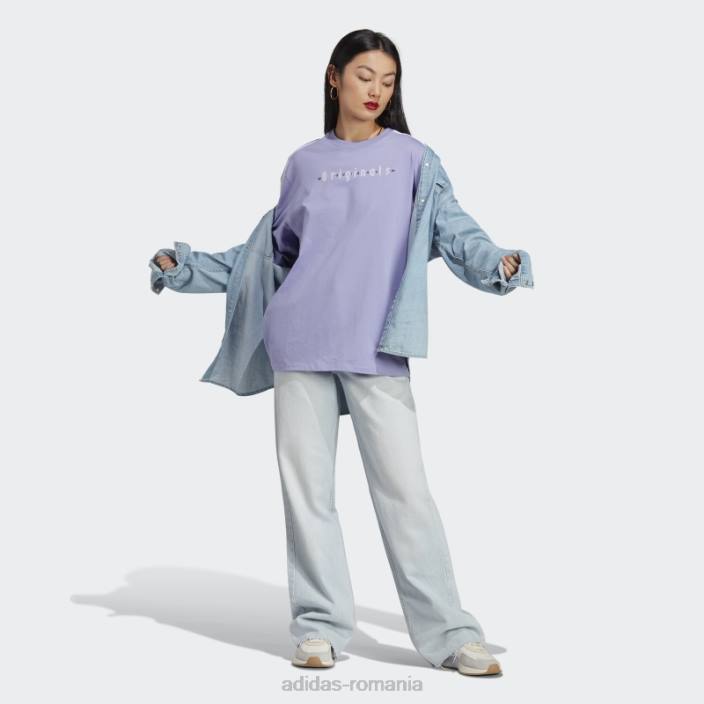 Adidas tricou supradimensionat violet deschis adidas femei violet deschis 2JBN16473