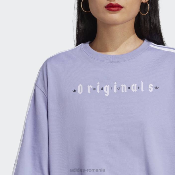 Adidas tricou supradimensionat violet deschis adidas femei violet deschis 2JBN16473