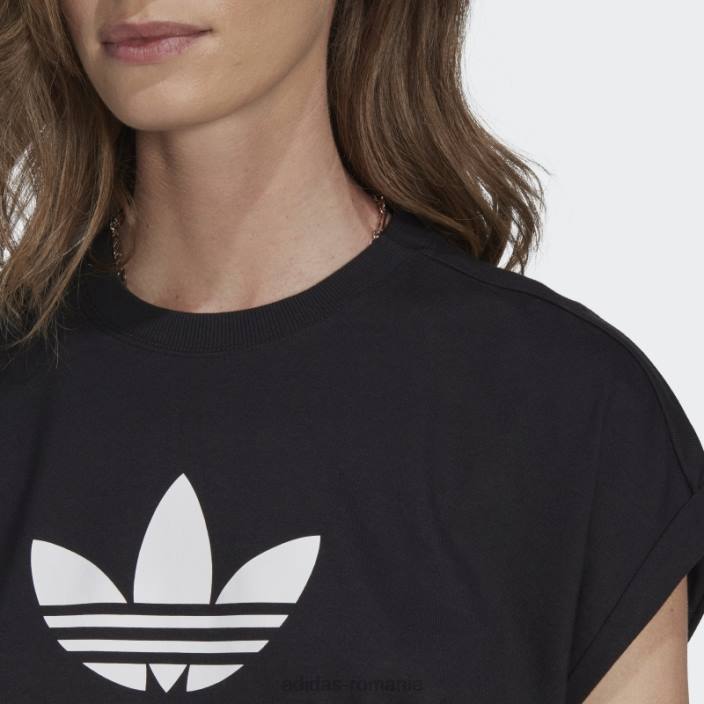 Adidas tricou trifoil scurt adicolor classics negru adidas femei negru 2JBN9396
