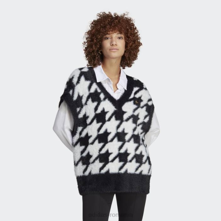 Adidas vestă neagră cu picioare de găin adidas femei alb negru 2JBN9381