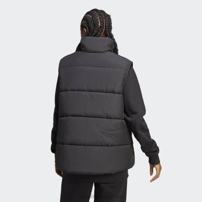 Adidas vestă neagră reversibilă cu imprimeu animal abstract femei negru 2JBN9211