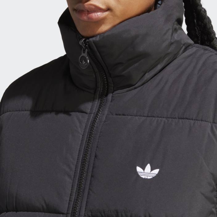 Adidas vestă neagră reversibilă cu imprimeu animal abstract femei negru 2JBN9211