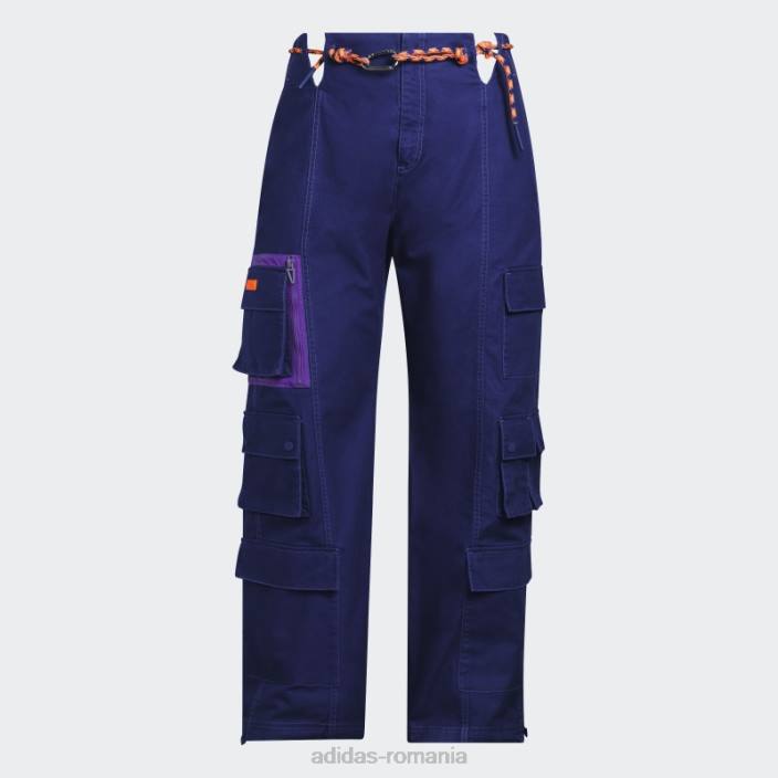 Adidas pantaloni cargo din twill (plus mărime) indigo femei indigo 2JBN10286