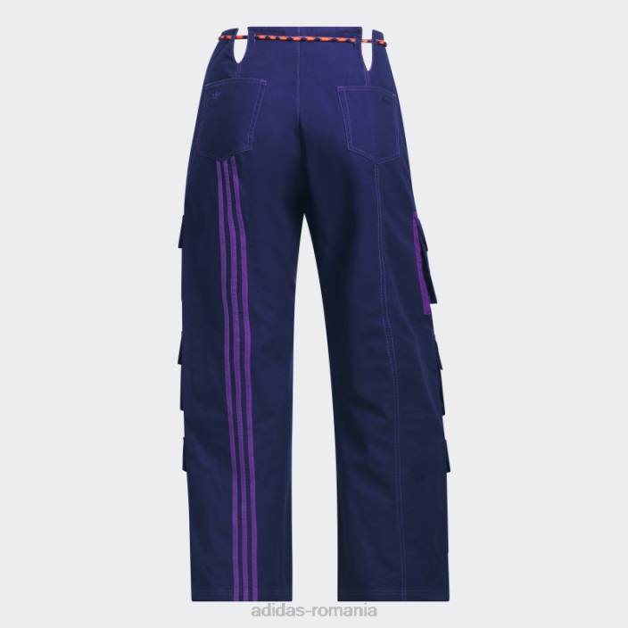 Adidas pantaloni cargo din twill (plus mărime) indigo femei indigo 2JBN10286