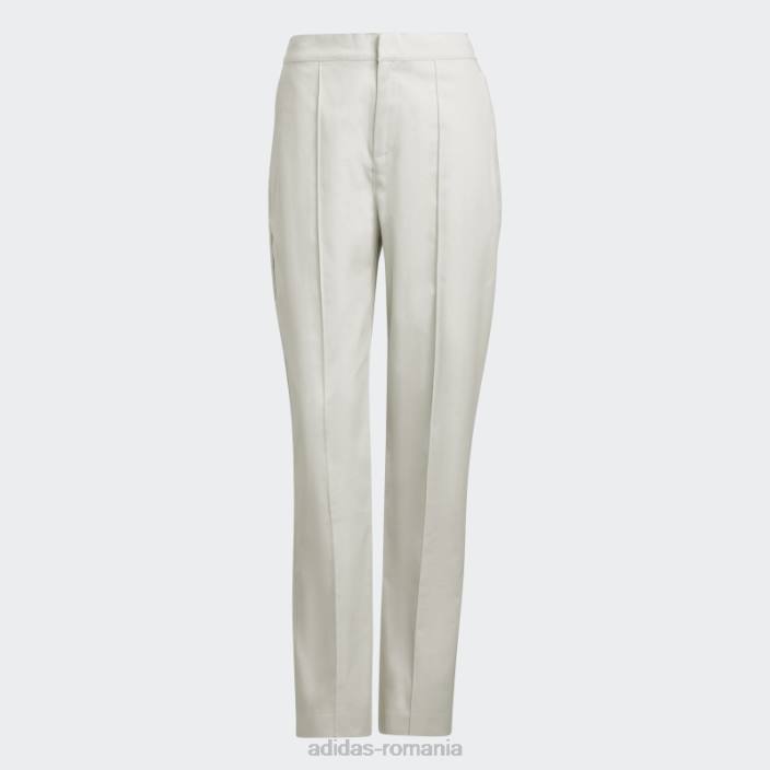 Adidas pantaloni de costum alb din twill femei alb 2JBN16637