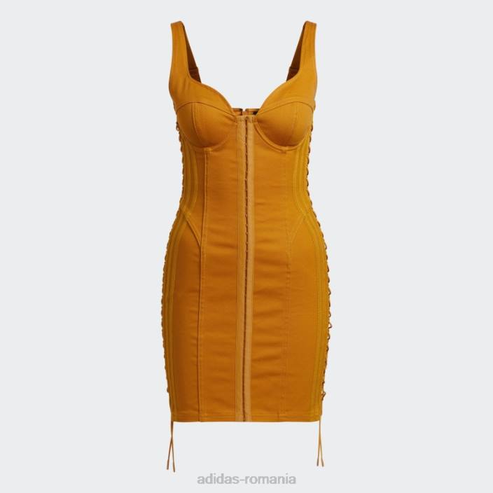 Adidas rochie mini din twill portocaliu focus femei focus portocaliu 2JBN16451