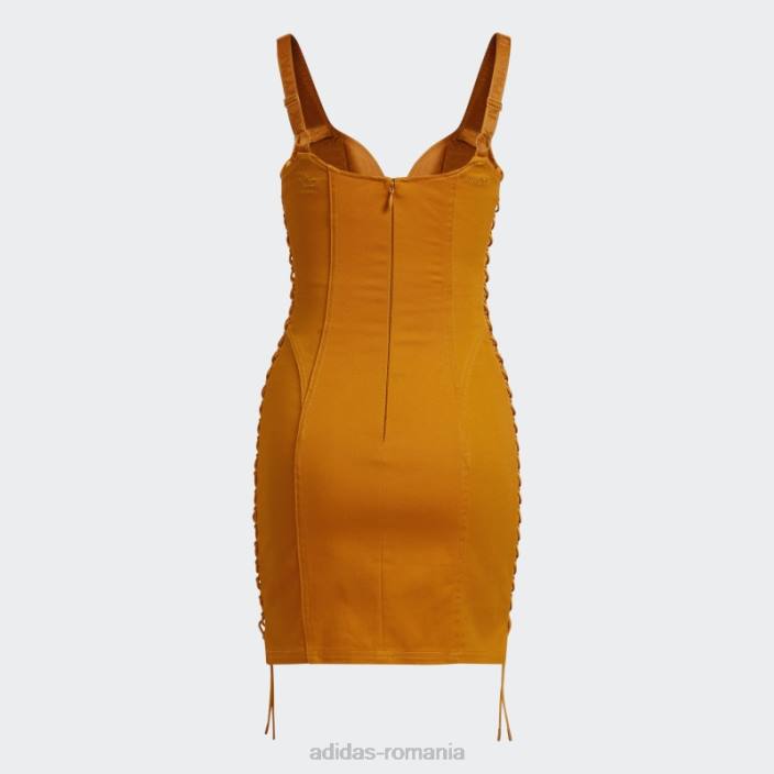 Adidas rochie mini din twill portocaliu focus femei focus portocaliu 2JBN16451