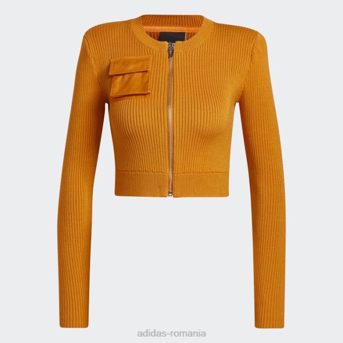 Adidas striat mânecă lungă cu mânecă lungă top focus portocaliu femei focus portocaliu 2JBN16921