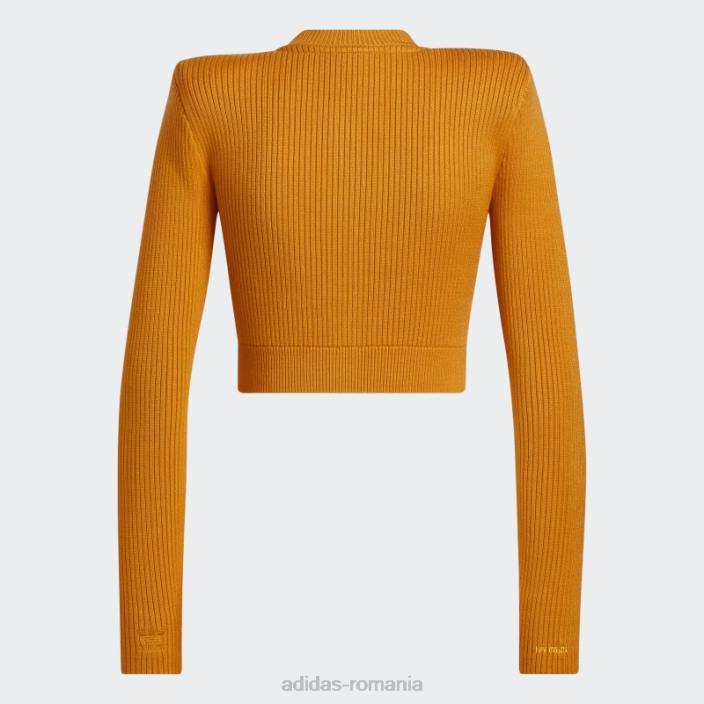 Adidas striat mânecă lungă cu mânecă lungă top focus portocaliu femei focus portocaliu 2JBN16921