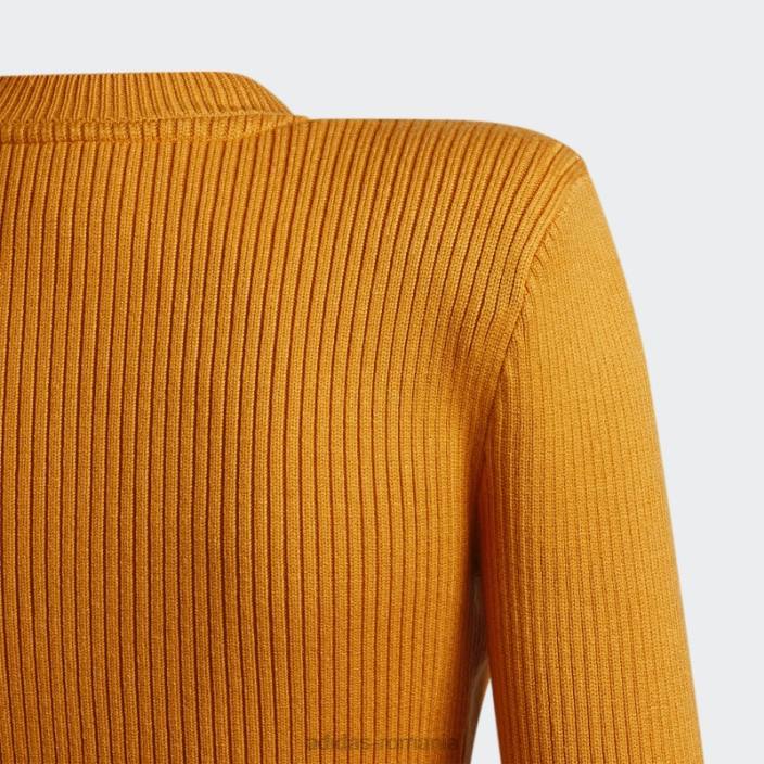 Adidas striat mânecă lungă cu mânecă lungă top focus portocaliu femei focus portocaliu 2JBN16921