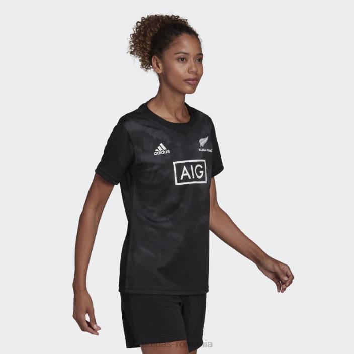 Adidas fashion black ferns rugby primeblue replica tricou home negru femei negru 2JBN3224