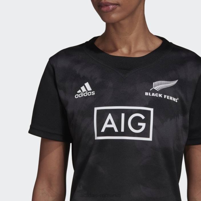 Adidas fashion black ferns rugby primeblue replica tricou home negru femei negru 2JBN3224