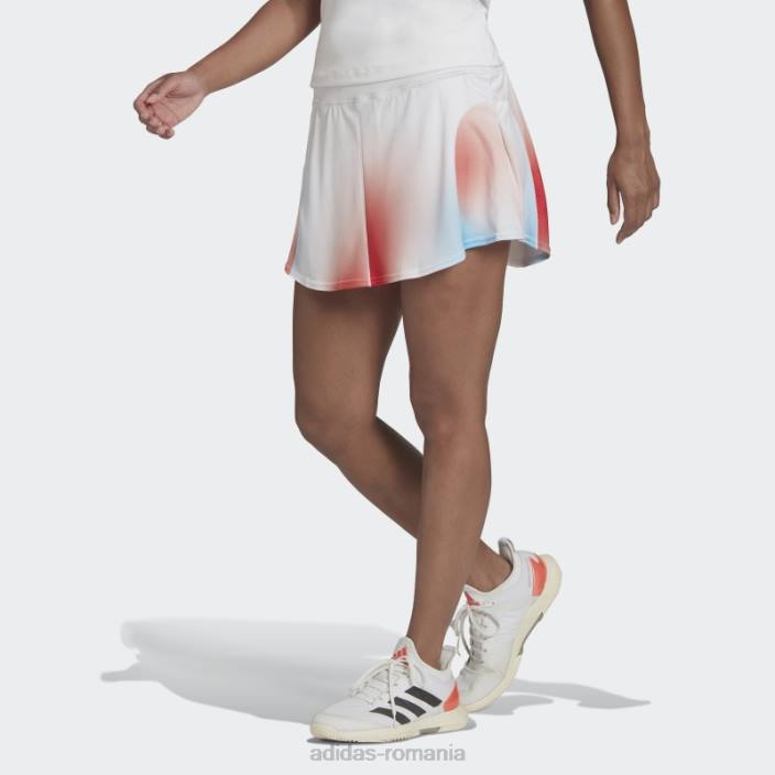 Adidas fustă de meci cu imprimeu tenis melbourne alb femei alb/negru/rosu 2JBN2732