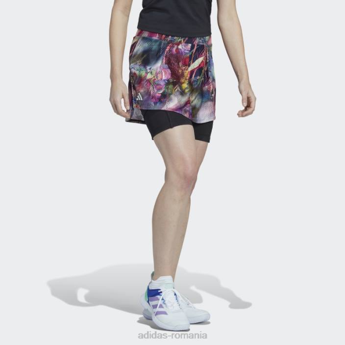 Adidas fustă tenis melbourne neagră femei multicolor/negru 2JBN2262
