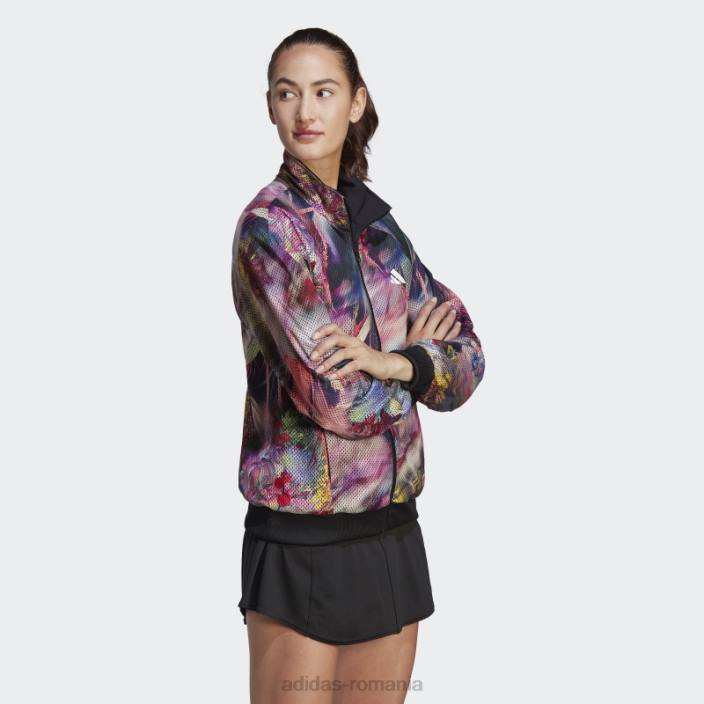 Adidas jachetă tenis melbourne neagră femei negru/multicolor 2JBN16627