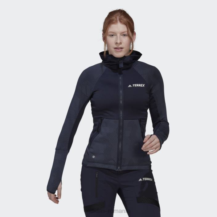 Adidas Terrex tech flooce cu glugă pentru drumeții jachetă fleece cerneală femei cerneală 2JBN10454