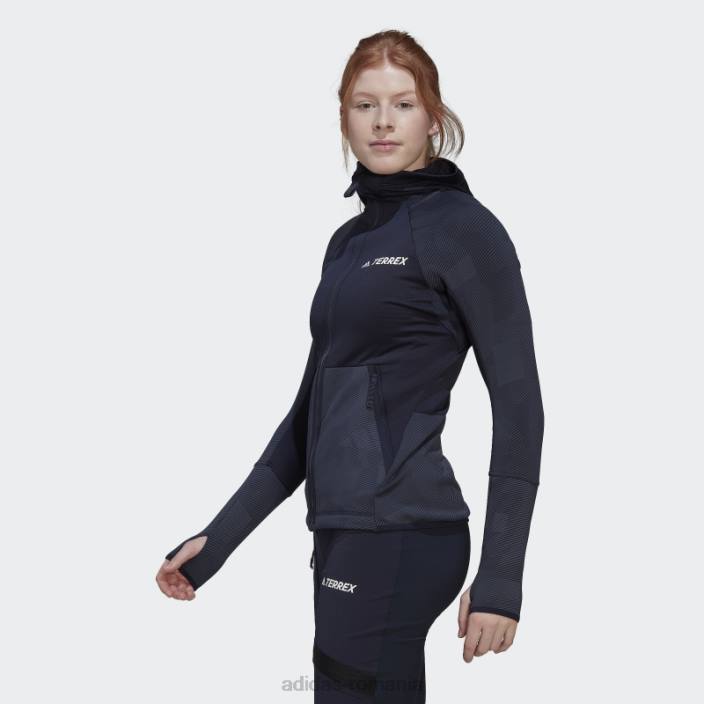 Adidas Terrex tech flooce cu glugă pentru drumeții jachetă fleece cerneală femei cerneală 2JBN10454