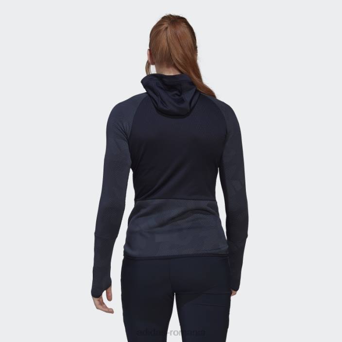 Adidas Terrex tech flooce cu glugă pentru drumeții jachetă fleece cerneală femei cerneală 2JBN10454