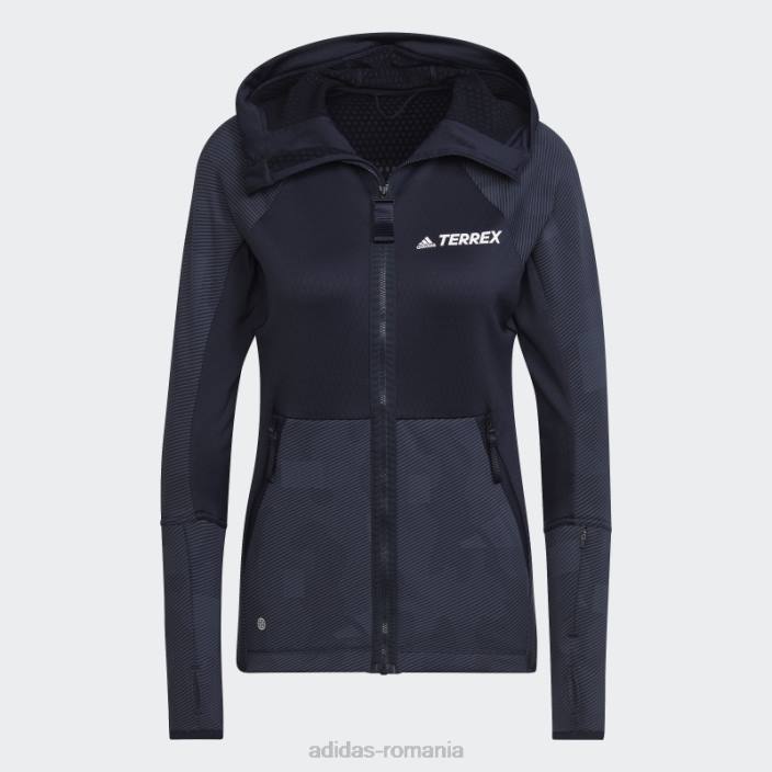 Adidas Terrex tech flooce cu glugă pentru drumeții jachetă fleece cerneală femei cerneală 2JBN10454