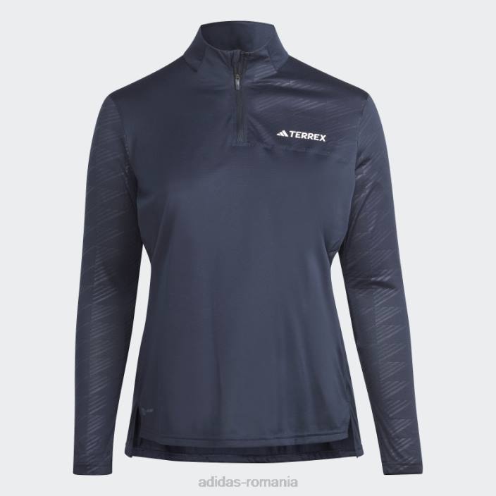 Adidas Top cu mânecă lungă cu jumătate de fermoar multiplu ink Terrex (mărime plus) femei cerneală 2JBN17242