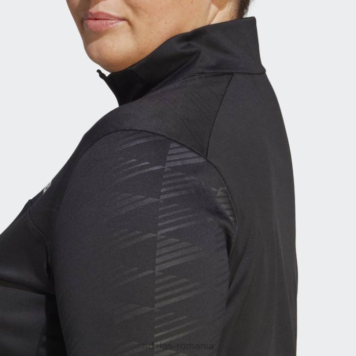 Adidas Top cu mânecă lungă cu jumătate de fermoar terrex (plus mărime) negru femei negru 2JBN16813