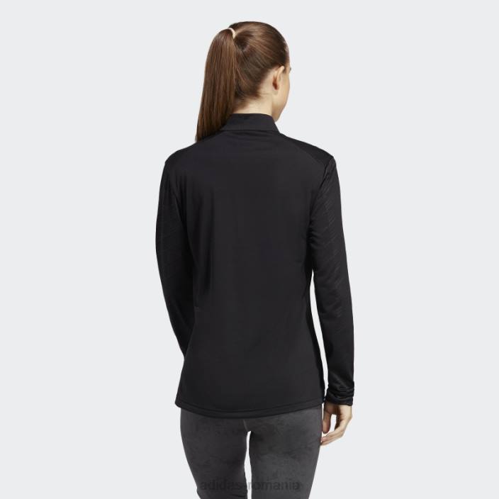 Adidas Top negru cu mânecă lungă cu jumătate de fermoar terrex femei negru 2JBN17252