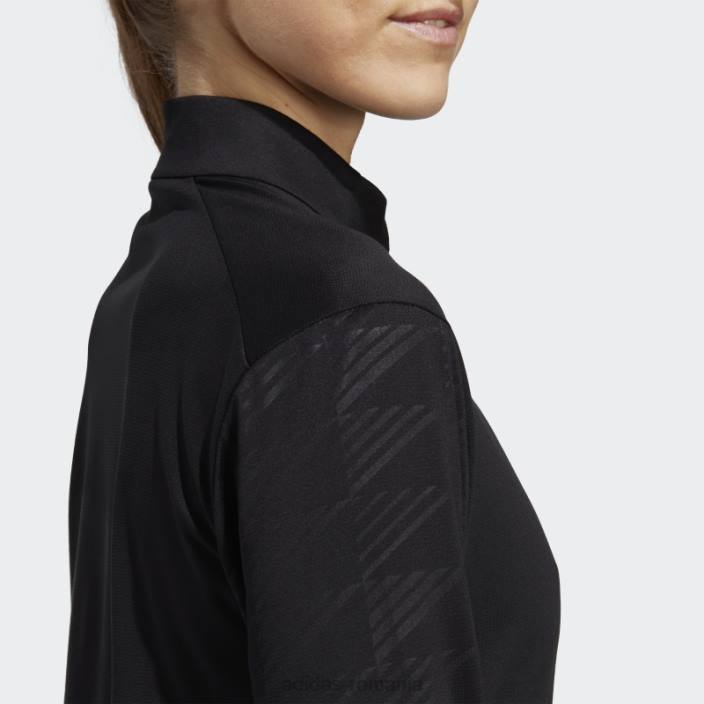 Adidas Tricou negru cu mânecă lungă cu jumătate de fermoar terrex femei negru 2JBN9913
