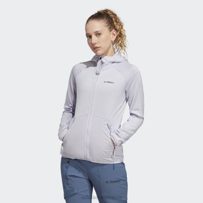Adidas geacă de drumeție cu glugă argintie terrex tech flooce light adidas femei zori argintii 2JBN16911