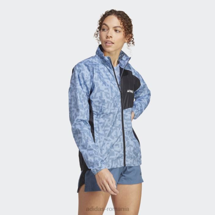Adidas geacă de vânt terrex trail running albastru zori femei albastru zori/oțel 2JBN10021