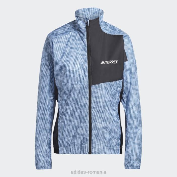 Adidas geacă de vânt terrex trail running albastru zori femei albastru zori/oțel 2JBN10021
