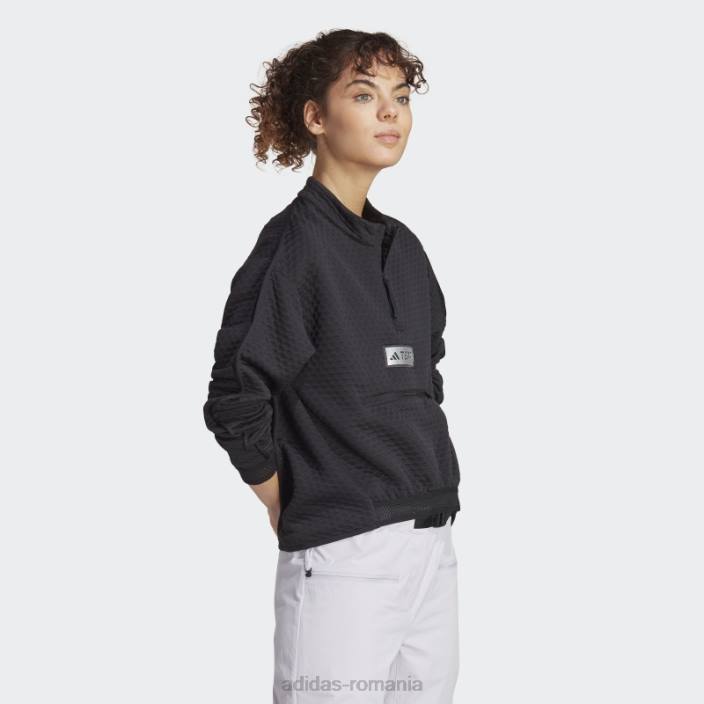 Adidas geacă fleece terrex utilitas cu jumătate de fermoar neagră femei negru 2JBN17066