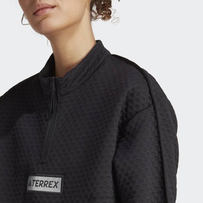 Adidas geacă fleece terrex utilitas cu jumătate de fermoar neagră femei negru 2JBN17066
