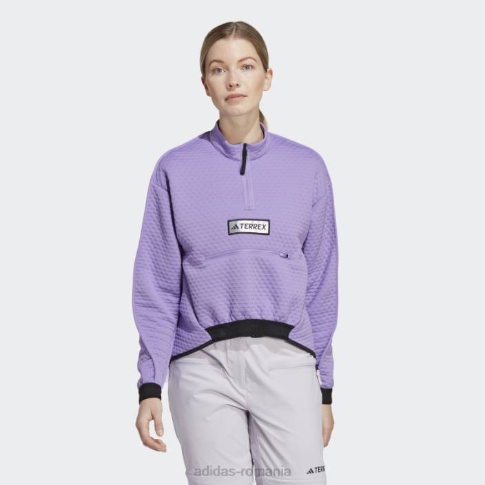 Adidas geacă fleece terrex utilitas cu jumătate de fermoar violet adidas femei violet 2JBN16770