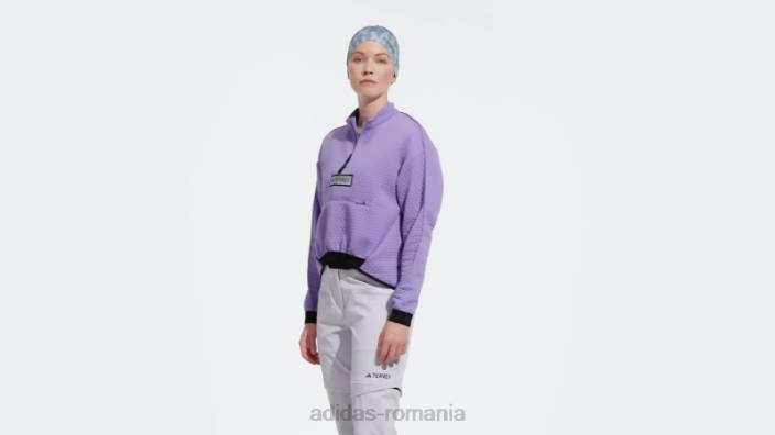 Adidas geacă fleece terrex utilitas cu jumătate de fermoar violet adidas femei violet 2JBN16770