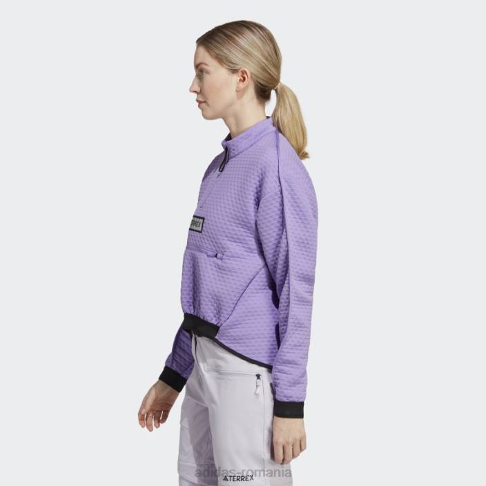 Adidas geacă fleece terrex utilitas cu jumătate de fermoar violet adidas femei violet 2JBN16770