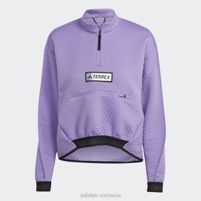 Adidas geacă fleece terrex utilitas cu jumătate de fermoar violet adidas femei violet 2JBN16770