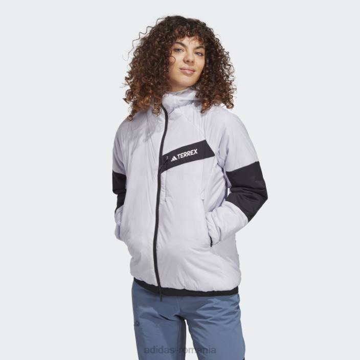 Adidas geacă terrex techrock stretch primaloft cu glugă argintiu adidas femei zori de argint/nisip 2JBN17202