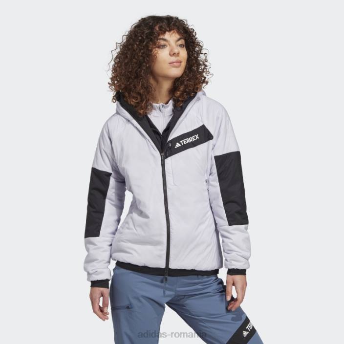 Adidas geacă terrex techrock stretch primaloft cu glugă argintiu adidas femei zori de argint/nisip 2JBN17202