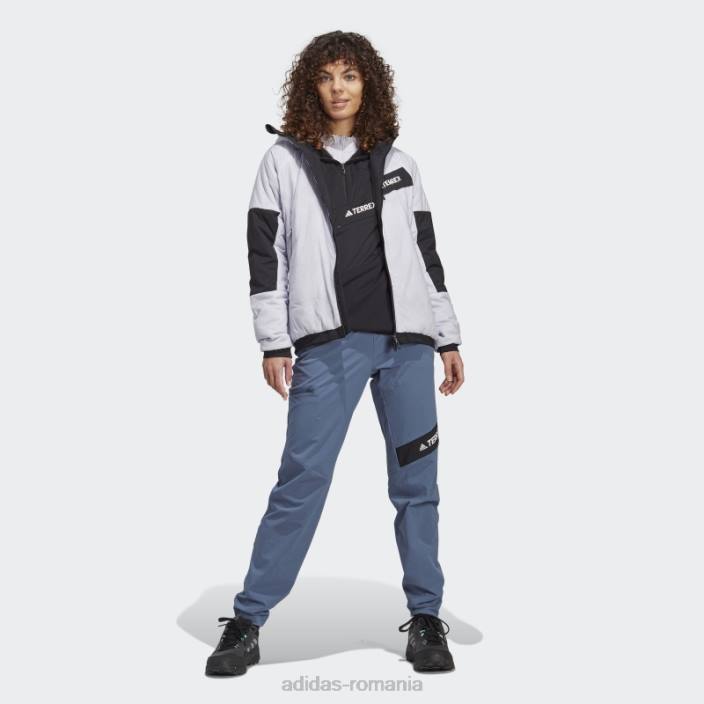 Adidas geacă terrex techrock stretch primaloft cu glugă argintiu adidas femei zori de argint/nisip 2JBN17202