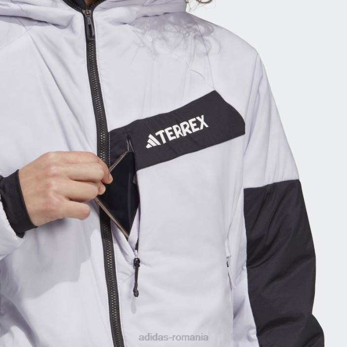 Adidas geacă terrex techrock stretch primaloft cu glugă argintiu adidas femei zori de argint/nisip 2JBN17202