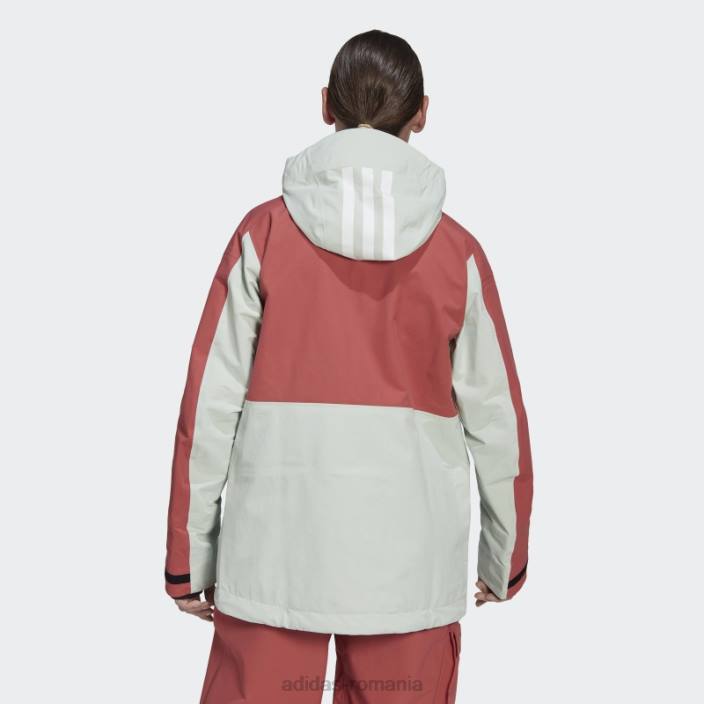 Adidas geaca de zapada din nailon terrex 3l post-consum rosie adidas femei rosu verde 2JBN17322