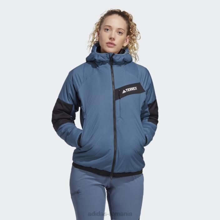 Adidas jachetă cu glugă adidas terrex techrock stretch primaloft femei otel/negru 2JBN17223