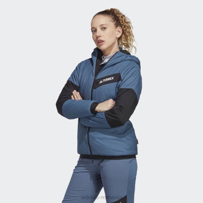 Adidas jachetă cu glugă adidas terrex techrock stretch primaloft femei otel/negru 2JBN17223
