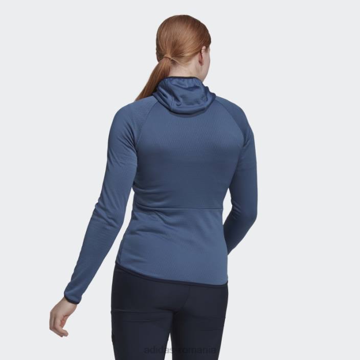 Adidas jachetă de drumeție cu glugă ușoară din oțel terrex tech flooce femei oţel 2JBN17033